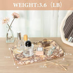 Karibiber Calacatta Marble Vanity Trays, Marble Bathroom Tray Countertop, Luxury Decorative Dresser Organizer, Purple&White Natural Stone Serving Tray for Kitchen, Perfume, Jewelry Holder Storage - Image 3