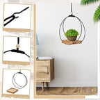 Geelin 4 Pcs Hanging Plant Holder with Wood Base Window Planter Boho, Khaki - Image 5