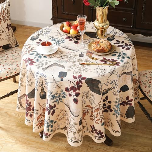 ISAENNE Designer French Round Classic Tablecloth,Diameter 55" - Image 3