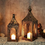 Moroccan Lantern Lamp Decorative Candle Holders for Ramadan Decorations, Hanging, Outdoor Patio or Porch, Indoor Home Decor (Bronze10.2inch) - Image 4