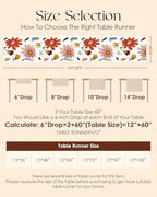 Canvas Embroidered Narrow 13"x 108" Table Runner, Colorful Flower - Image 6