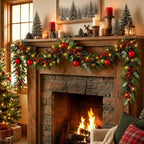 6.5ft Christmas Garland with Lights Artificial Frosted Pine Garlands - Image 5