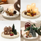 Vanselia Decorative Table Tray Round Trays Home Decor Cement (11.8" Rustic) - Image 2