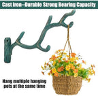 Blulu 2 Pcs Cast Iron Plant Hanger Wall Bracket Tree Branch, Bronze - Image 3
