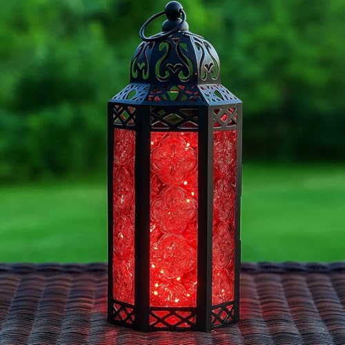 Vela Lanterns Decorative Indoor Red Fairy Light Candle Holder, M, 3-Pack - Image 2