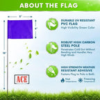 Purple Marking Flags for Yard - 4x5x15 Inch Purple Flags for Outside - 100 Pack - Markers For Lawn, Irrigation, Landscaping, Survey & Sprinkler Head Marking - Image 2