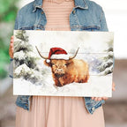 Simply Said, INC Rustic Pallets Christmas Decor, Christmas Highland Cow Watercolor, 16 x 10.5 inch Wood Sign, Made in USA, RUS1540 - Image 3