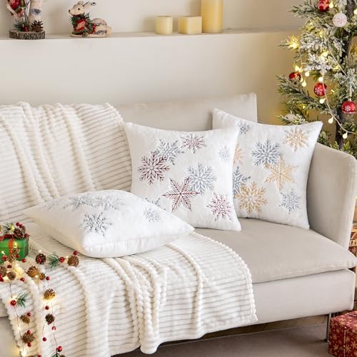 MIULEE Christmas Throw Pillow Covers Pack of 2 20×20 Inch, Red - Image 4