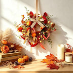 6 PCS Fall Wreaths for Cabinet Artificial Mini Autumn Wreath for Front Door - Image 2