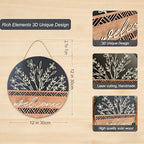 3D Round Wooden Welcome Sign Rustic Front Door Floral Porch Outdoor x2 - Image 3