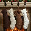 Shyyween 4 Pack Cable Knit Christmas Stockings 18 Inch Farmhouse Large Rustic Neutral Knitted Stockings Ornaments Hanging Xmas Decorations for Family Holiday Party Decor(Stylish Style) by Unknown