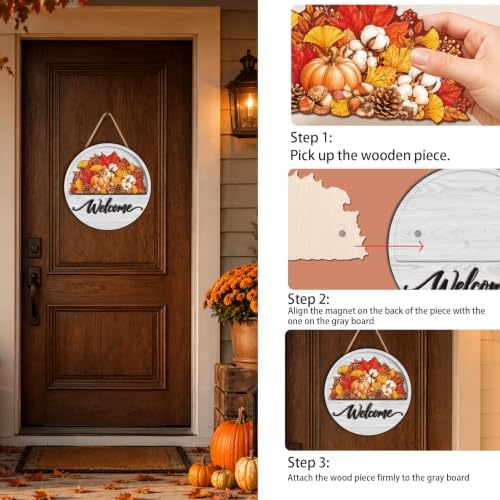 17PCS Interchangeable Welcome Sign for Front Door - Image 3