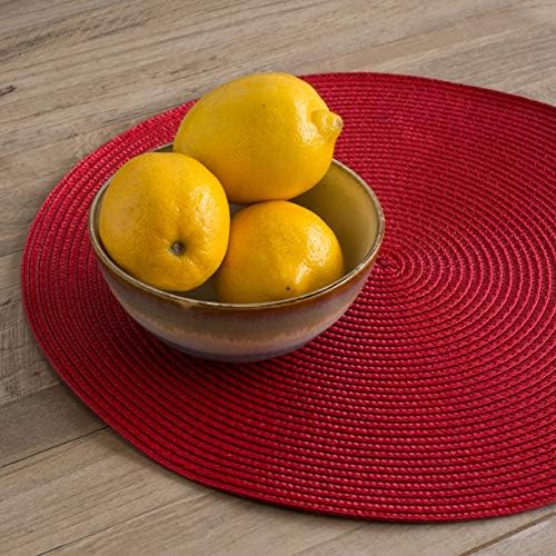 Now Designs Disko Round Placemats, Chili, Set of 4, 15 inches - Image 2