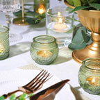 30pcs Assorted Green Votive Candle Holders Bulk, Fall Baby Wedding Shower Decorations,Tealight Candle Holder for Table Centerpieces Decorations, Boho Tea Party Decor, Bridal Shower Gifts for Guests - Image 4