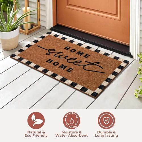 Folkulture Home Sweet Home Door Mat, Scalloped Doormat Outdoor - 16" x 28" - Image 3