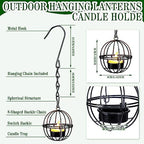 Retisee 12 Set Halloween Hanging Lantern Lights Rustic Ball Candle Holder - Image 2