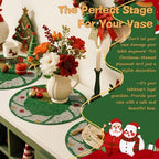 15" Christmas Rhinestones Placemats Set of 4, Green Wreath - Image 6