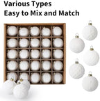 Garvee 25 Pcs Christmas Ball Ornaments, 2.36 in Beige Velvet Flocked Xmas Holiday Ball Set, Shatterproof & Lightweight Plastic Christmas Decorations for Trees Parties - Image 3