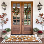 Tinideya 2 Pcs Fall Hello Pumpkin Layered Door Mat, 47'' x 16'' - Image 4