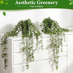4Pcs Fake Hanging Plants, Potted Artificial Plants Hanging Eucalyptus Vines - Image 2