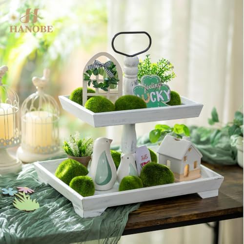 Hanobe 2 Tiered Decorative Tray Stand for Coastal Beach Coffee Table Decor - Image 5