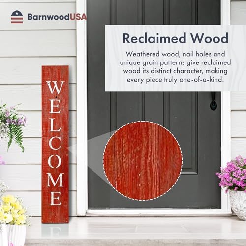 BARNWOODUSA Wooden Welcome Sign for Front Door 5 Foot, 5-Foot, Rustic Red - Image 7