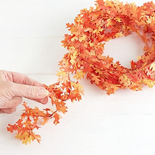 3 Mini Fall Garlands with Tiny Oak Leaves – 12 ft Each, 36 ft Total - Image 3