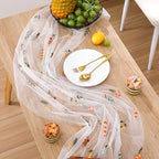 Boao 3 Pcs Wildflower Table Runner Embroidery Tulle Spring Summer Table Runner 120 Inch 10 ft Kitchen Dining Decoration for Wedding Baby Shower Bridal Shower Home Decor Birthday Party (Ivory) - Image 5