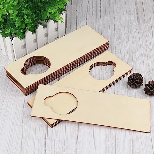 50 Pieces Unfinished Wood Door Knob Hangers, 8.7 x 3.15 x 0.1 Inch, Door Knob Signs for Painting, DIY Craft, Home, Office Hotel Decoration, Business Use, Arts and Crafts - Image 4