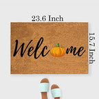 Funny Coir Doormat Welcome Fall Autumn Pumpkin Thanks Giving Halloween Mats Welcome Front Porch Patio Mats for The Entrance Way Personalized Rug Novelty Coir Doormat 23.6 x 15.7inch - Image 3