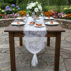 12 Pack White Lace Table Runners 14 x 120 Inch White Rustic Lace Fabric Table Runners with Rose Embroidered Floral Vintage Table-Runner for Party Wedding Bridal Shower Decorations - Image 7