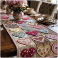 Quilted Table Runner, 3D Floral & Animals Design, Farmhouse Rustic Home Decor, for Dining Table Kitchen Holiday (A11,14x108 inches) by SodaMeow