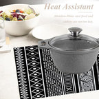 Shrahala Traditional African Geometric Placemats, Black and White Tribal Ethnic Table Mat Linen Burlap Washable Double-Deck Heat Insulation for Dining Table Kitchen Table Set of 6 (12 X 18 Inch) - Image 6