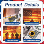 13x6 ft Patriotic Silhouette Garage Door Banner - Saluting Figures with American Flag Backdrop, Hanging Garage Decorations - for Memorial Day Veterans Day Tribute, Military Honor Outdoor Wall Sign - Image 3