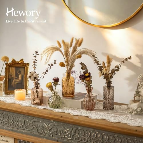 Hewory Small Bud Vases Bulk: 25Pcs Multi Amber Flower Vases for Centerpiece - Image 4