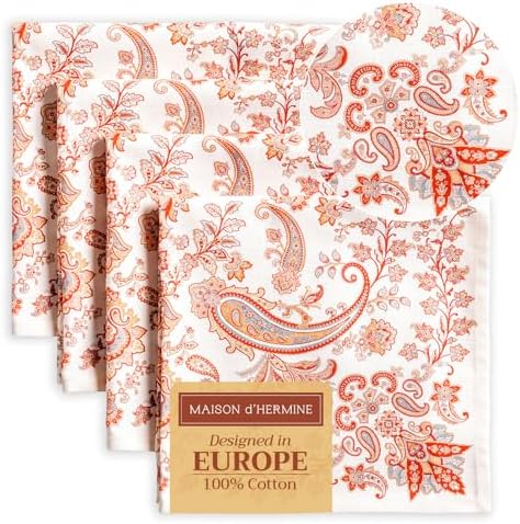 Maison d' Hermine Cloth Napkins Set of 4 Reusable 100% Cotton (20" x 20") by MaisondHermine