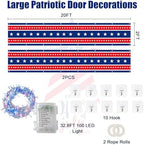 2 Packs 20Ft Light Up Patriotic Bunting Flag Decorations - Image 2