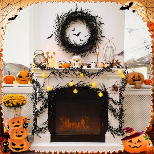 12 Pack Halloween Artificial Eucalyptus Garland 5.84ft Gothic Hanging Vines - Image 6