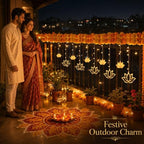 VIHOSE Diwali Lotus Curtain Light 9.84 FT 120 LED Indian Hanging Decor Home - Image 6