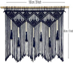 Youngeast Large Macrame Wall Hanging Boho Woven Tapestry Bohemian Macrame Wall Decor Handmade Tassel Tapestry Home Decoration for Bedroom Living Room 39"X31" (Wood Dowels Not Included) (Navy) - Image 5