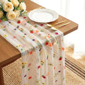 VAIPI Embroidery Floral Table Runner Rustic Spring Summer Wildflower Tulle Table Runner Vintage Flower Tabletop Runners Decoration for Home Wedding Party, 108 x 24.5 inch (Multicolor Flowers) by VAIPI