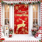 Preboun 12 Pcs Christmas Door Cover Decoration Santa Gift Box Theme House Cover for Front Door 78 x 35 Inches Christmas Outdoor Sign for Home Wall Indoor Party Decorations - Image 7