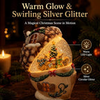 Christmas Snow Globe, Water Globe Acorn Squirrel Harvest Decor Lantern - Image 3