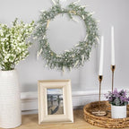Pre-Lit Battery Operated White Lavender Spring Wreath - 16" - White LED Lights - Image 4