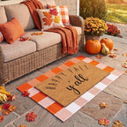 Moucuny 2 Pcs Fall Coir Doormat Outdoor, Happy Fall Yall, Non Slip Backing - Image 6