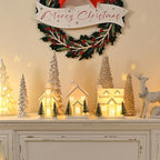 Ceramic White Christmas Village Houses, Light Up Porcelain Village Houses - Image 3