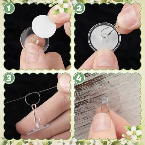 Lyrow 60 Pack White Artificial Flower Hanging Ornaments White Rose Floating Garland Floral Minimalist Boho Wedding Proposal Anniversary French Cream Farmhouse Ceiling Garland Table Decor DIY Craft - Image 4