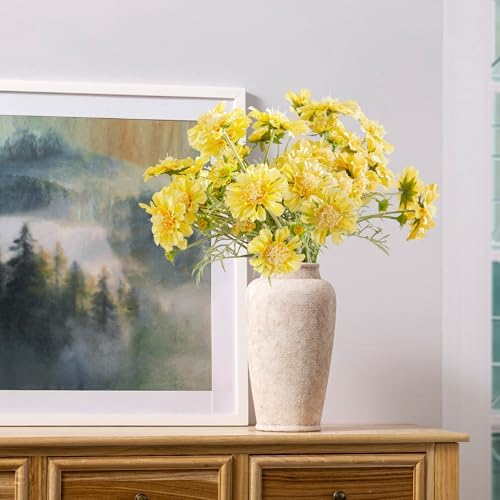 Ceramic Flower Vase, Large Rustic Vase Farmhouse Decorative Tall Vase Floral Pottery Vases for Home Decor Table Living Room Entryway Mantel Bedroom Bathroom Kitchen - 12" D - Image 7