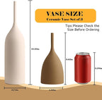 Ceramic Vases Set of 2, Modern Boho Vases for Centerpiece Decor, Matte Minimalist Neutral Vases for Home Decor, Living Room, Bookshelf, and Entryway Table Decor (Multicolor-2) - Image 2