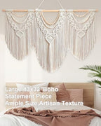 Gliterra Large Macrame Wall Hanging Handmade Boho Tapestry - Big Size Wall Art Decor for Living Room, Bedroom, Wedding, Home Decoration - Image 4